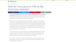 
                            7. How Do You Log in to V23 on the SLDCADA Website? | Reference ...