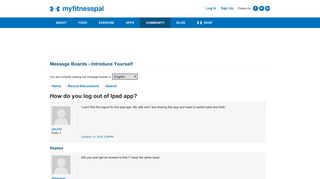 
                            7. How do you log out of Ipad app? — MyFitnessPal.com