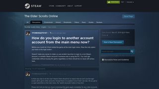 
                            1. How do you login to another account account from the main menu now ...