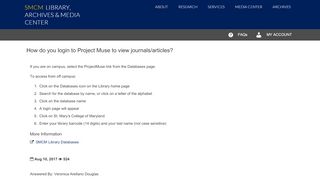 
                            13. How do you login to Project Muse to view journals/articles? - Ask Us