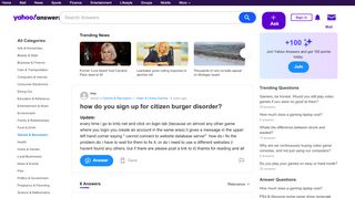 
                            12. how do you sign up for citizen burger disorder? | Yahoo Answers