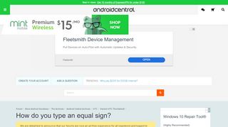 
                            10. How do you type an equal sign? - Android Forums at AndroidCentral.com