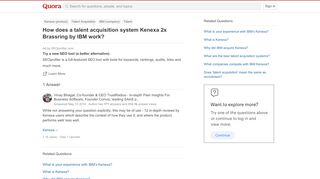 
                            11. How does a talent acquisition system Kenexa 2x Brassring by IBM ...