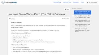 
                            4. How does Bitcoin Work – Part 1 | The “Billcoin ... - Full Stack Weekly