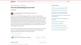
                            6. How does Bloomberg B-Unit work? - Quora
