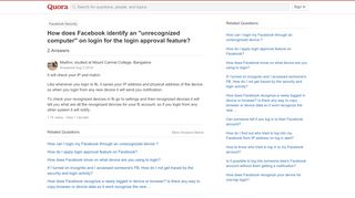 
                            4. How does Facebook identify an 'unrecognized computer' on login for ...