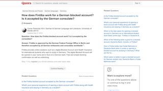 
                            4. How does Fintiba work for a German blocked account? Is it ...