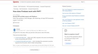 
                            12. How does Firebase work with PHP? - Quora