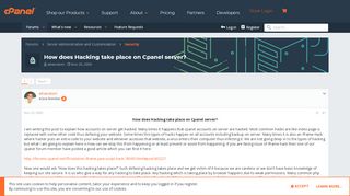 
                            11. How does Hacking take place on Cpanel server? | cPanel Forums