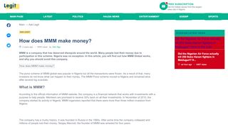 
                            9. How does MMM make money? ▷ Legit.ng