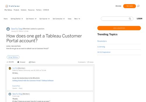 
                            11. How does one get a Tableau Customer Portal acco... |Tableau ...