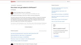 
                            4. How does one get added to UN Roster? - Quora