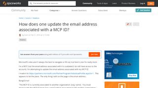 
                            4. How does one update the email address associated with a MCP ID ...
