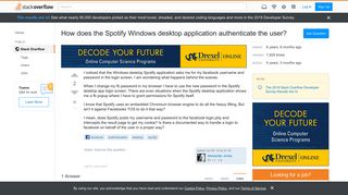 
                            7. How does the Spotify Windows desktop application authenticate the ...