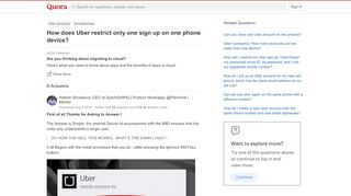 
                            5. How does Uber restrict only one sign up on one phone device? - Quora