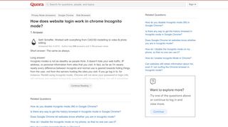 
                            11. How does website login work in chrome Incognito mode? - Quora