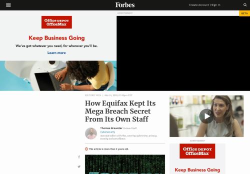 
                            10. How Equifax Kept Its Mega Breach Secret From Its Own Staff - Forbes
