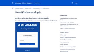 
                            13. How G Suite users log in - Atlassian Documentation