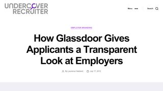 
                            12. How Glassdoor Gives Applicants a Transparent Look at Employers