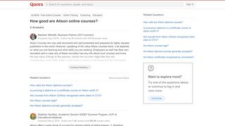 
                            13. How good are Alison online courses? - Quora