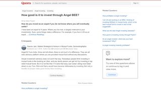 
                            9. How good is it to invest through Angel BEE? - Quora