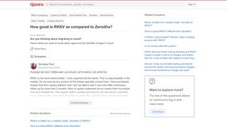 
                            8. How good is RKSV as compared to Zerodha? - Quora