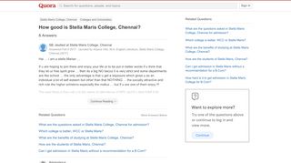 
                            7. How good is Stella Maris College, Chennai? - Quora