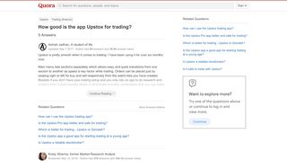 
                            7. How good is the app Upstox for trading? - Quora