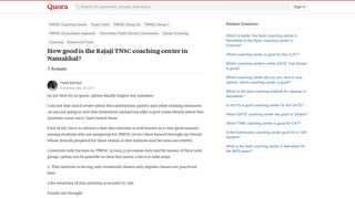 
                            7. How good is the Rajaji TNSC coaching center in Namakkal? - Quora