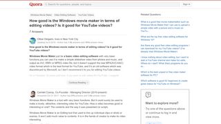 
                            8. How good is the Windows movie maker in terms of editing videos? Is ...