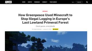 
                            6. How Greenpeace Used Minecraft to Stop Illegal Logging in Europe's ...