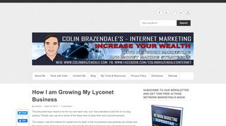 
                            12. How I am Growing My Lyconet Business - Colin Brazendale's Internet