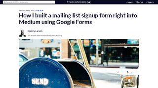 
                            10. How I built a mailing list signup form right into Medium using Google ...
