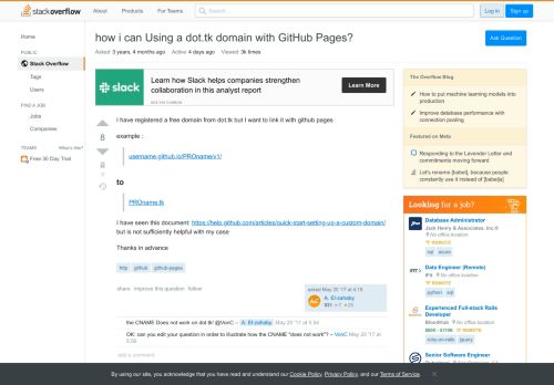 
                            13. how i can Using a dot.tk domain with GitHub Pages? - Stack Overflow