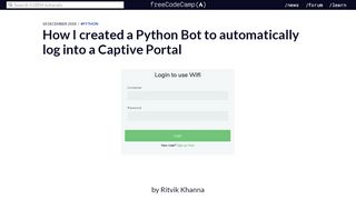 
                            10. How I created a Python Bot to automatically log into a Captive Portal