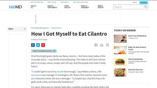 
                            3. How I Got Myself to Eat Cilantro - WebMD