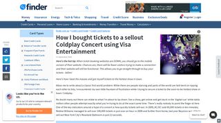 
                            8. How I got tickets to a sellout Coldplay Concert with Visa Entertainment