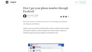 
                            13. How I got your phone number through Facebook – intigriti – Medium