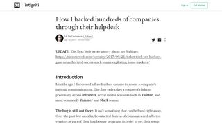 
                            11. How I hacked hundreds of companies through their helpdesk - Medium