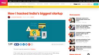 
                            6. How I Hacked Ola, India's Biggest Startup - TNW