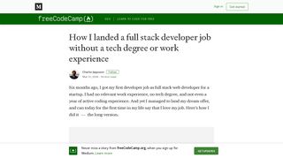
                            9. How I landed a full stack developer job without a tech degree or work ...