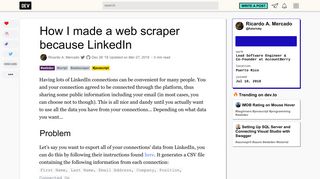 
                            9. How I made a web scraper because LinkedIn - DEV Community