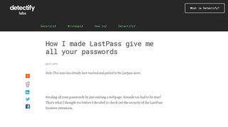 
                            8. How I made LastPass give me all your passwords - Detectify Labs