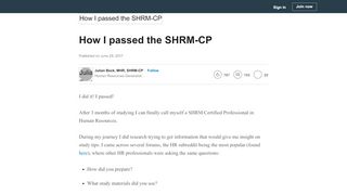 
                            7. How I passed the SHRM-CP - LinkedIn
