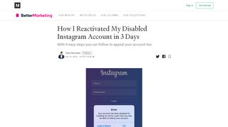 How I Reactivated My Disabled Instagram Account in 3 Days - Medium