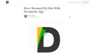 
                            12. How I Restored My Files With Documents App – Readdle – Medium