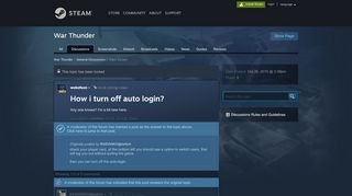 
                            3. How i turn off auto login? :: War Thunder General Discussions