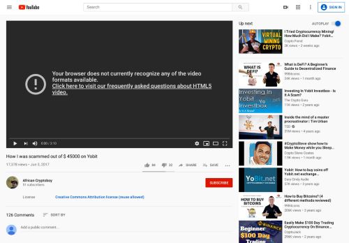 
                            11. How I was scammed out of $ 45000 on Yobit - YouTube