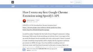 
                            8. How I wrote my first Google Chrome Extension using Spotify's API