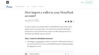 
                            13. How import a wallet to your MetaMask account? – Publica – Medium
